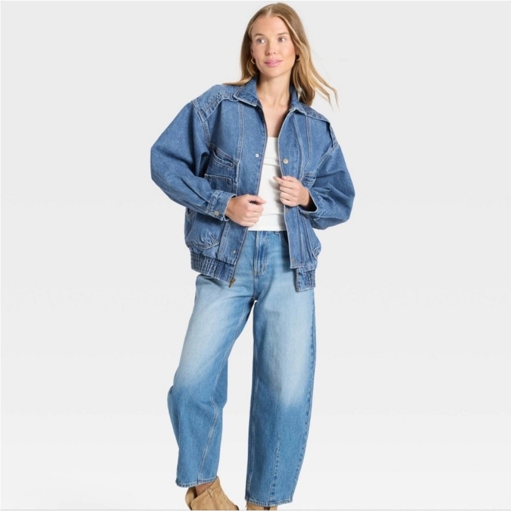 Universal Threads Jean Bomber Jacket